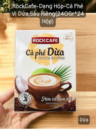 DATE 5/2026 Cà Phê Dừa Rockcafe Rockcafe Coconut White Coffee Hộp 240gr Thơm Ngon Đậm Vị