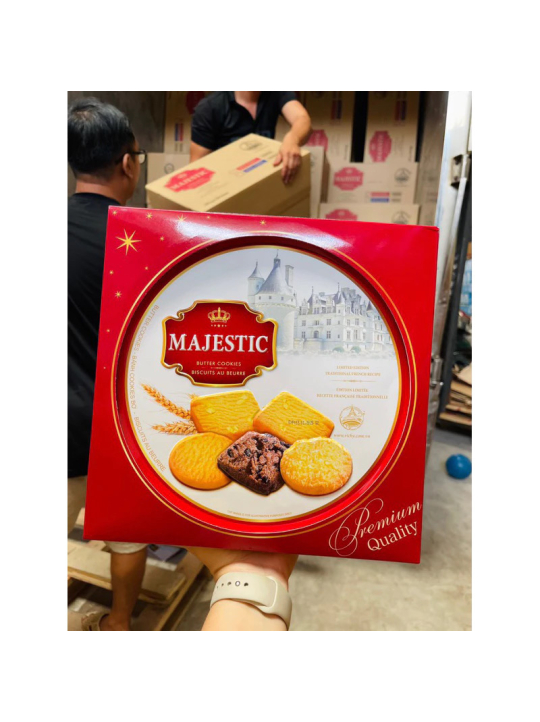 Bánh Quy Bơ Cookies Rồng Vàng Majestic Hộp Thiếc 382gr