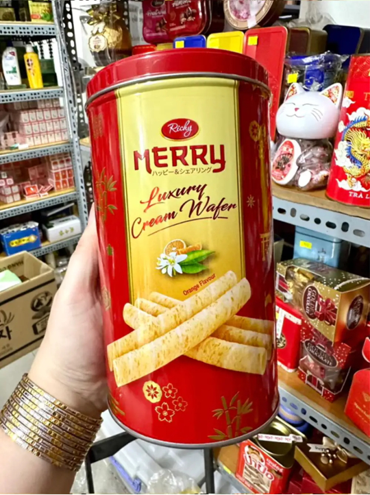 Bánh kem quế lon Merry hương vani 208g