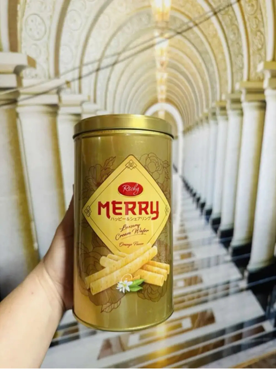 Bánh kem quế lon Merry hương vani 208g