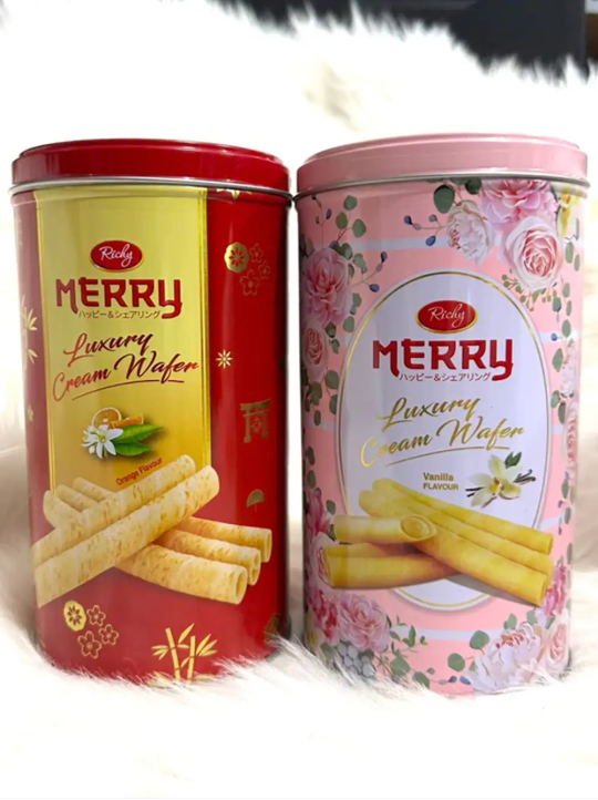 Bánh kem quế lon Merry hương vani 208g