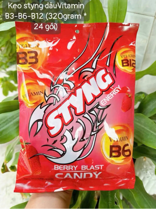 Kẹo Ngậm Styng Dâu Thái Lan Tăng Lực bịch 320gr