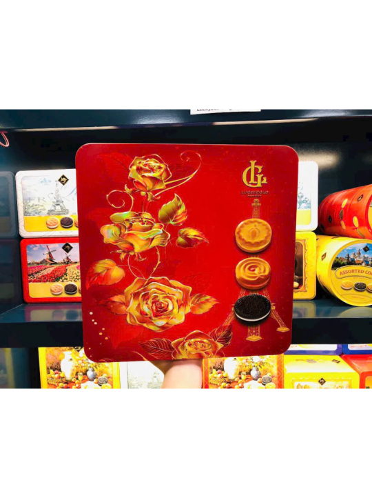 Tặng quà Tết Đẹp-Bánh quy hỗn hợp Lucky Gold 320g - Hộp Thiết