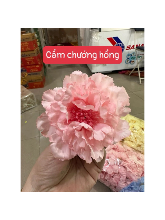 Hoa GIả- Đầu Bông Hoa Mẫu Đơn 12cm Trang Trí Giỏ Quà, Cháp Bánh