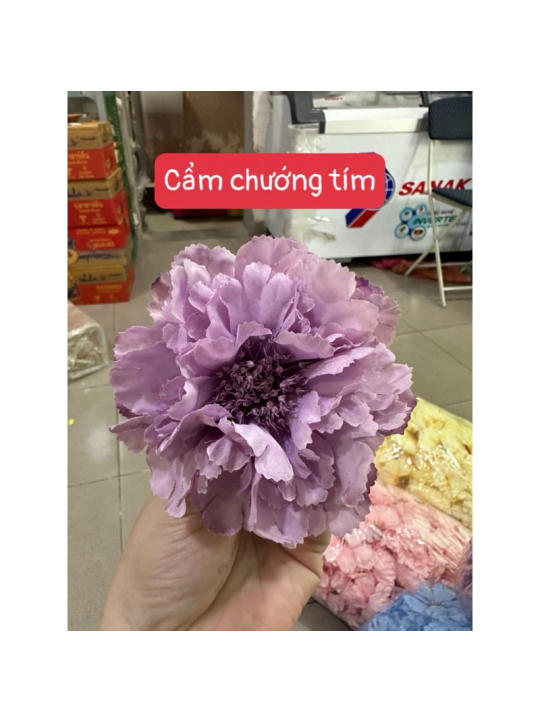 Hoa GIả- Đầu Bông Hoa Mẫu Đơn 12cm Trang Trí Giỏ Quà, Cháp Bánh