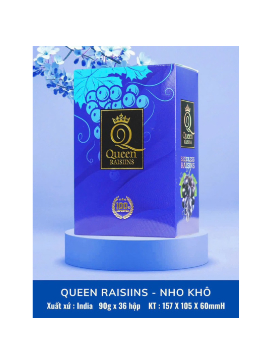 HỘP 100gr Nho Khô Ấn Độ 1 Seedless Raisin ( Date mới 12 tháng).