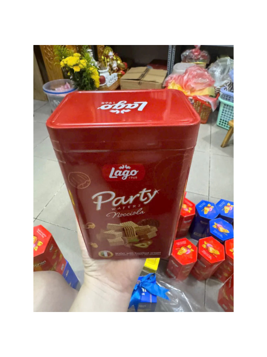 Bánh Xốp LAGO Party Wafers Nocciola Hộp Thiếc 125g