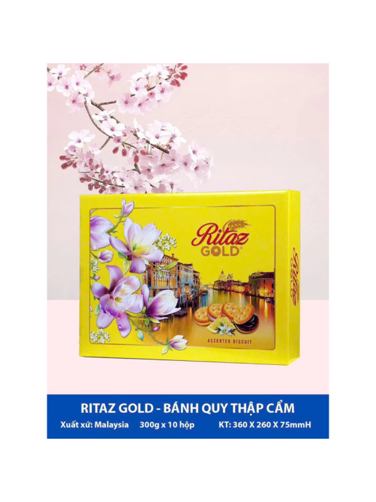 Bánh quy hộp giấy RITAZ HỘP GIẤY CỨNG ĐẸP làm đế quà, Làm tháp cao 400gr