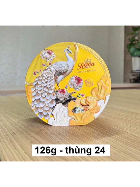 Bánh quy bơ Reina chim công hộp thiếc 126g