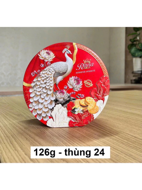 Bánh quy bơ Reina chim công hộp thiếc 126g