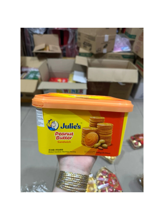 hộp bánh quy nhân bơ đậu phộng julie's 540gr