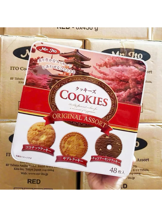 BÁNH QUY BƠ GIÒN MR.ITO COOKIES MIX 3 VỊ HỘP THIẾC NHẬT 450G- CHÍNH HÃNG