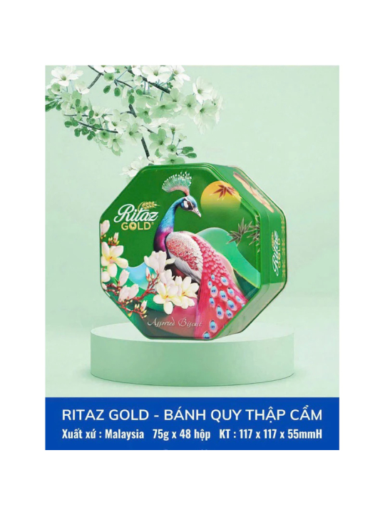 Bánh quy rồng thần tài hộp thiếc tròn vuông từ 75gram (Date 9/2025)